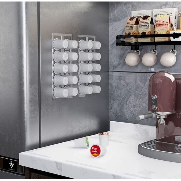 Coffee Pod Holders for 20 K-Cups 2-Pack Clear Acrylic K