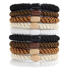 GLPRKOW Pack of 10 Mixed Colour Hair Ties for Women Girls Elastics Hair Bands Ponytail Holders for Thick Hair No Damage No Crease Hair Elastics