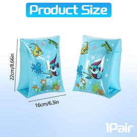 CUVZORA 2er Set Schwimmflügel für Kinder, Aufblasbare Schwimmhilfen für Baby & Kleinkinder 1-14 Jahre (20-40 kg), Doppelluftkammer Sicherheitsflügel, Robuste Qualität (Blau)