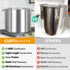 CURTA 32 Quart Aluminum Stock Pot with Lid, Heavy Duty