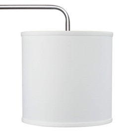 FenchelShades.com 7" Top Diameter x 7" Bottom Diameter x 7" Height Fabric Drum Lampshade with European Attachment with 2.5" Drop (Linen White)