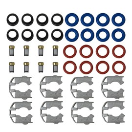 8 Set Upgraded Fuel Injector Repair O-rings Seal Filter Gasket Rebuild Kit for 2001-2006 Chevy Tahoe 4.8L 5.3L Replace 17113553 25317628