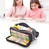 Large Capacity Pencil Case Multi Pocket Double Opening Cute Stationery