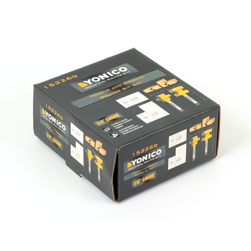 YONICO Router Bits Tongue & Groove Set 3/4-Inch 2 Bit