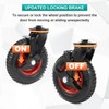 FAHKNS 8" Gate Wheels with Brake, 360 Degree Swivel Spring-Loaded,