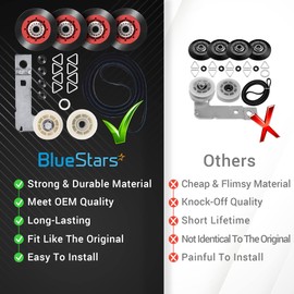 BlueStars (2024 Update) 4392067 Dryer Repair Kit & W10837240 Dryer Idler Pulley includes 661570 Belt, 279640 Idler Pulley, WPW10314173 Drum Roller - Fit for Whirlpool & Kenmore Dryers