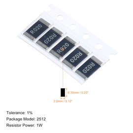 PATIKIL 2512 Surface Mount Device Resistor Kit 1 Set/50pcs 0.1R-1R Ω 10 Value 1% Tolerance 1W DIY Chip Resistor Assortment Kit Set for Electronics