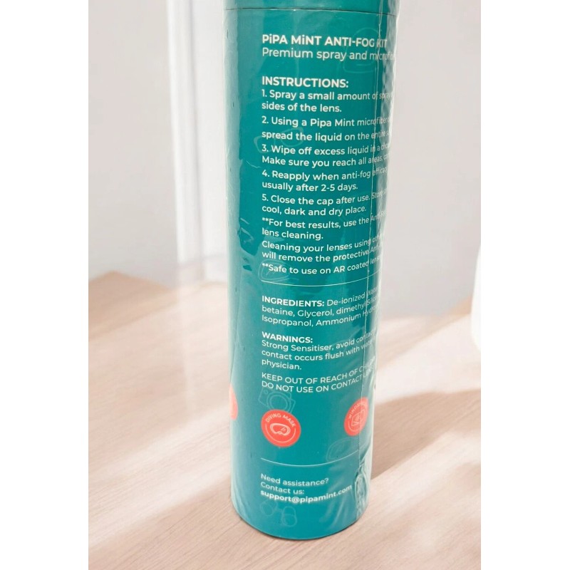 PIPA MINT Anti Fog Glasses Cleaner Anti Fog Prem Spray