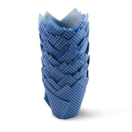 Blue Check Medium Size Tulip Baking Cups Cupcake Liners Muffin Liners Greaseproof Paper 100