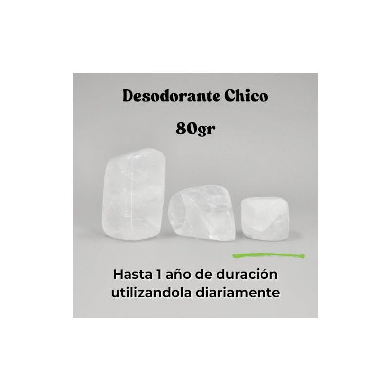 Desodorante piedra de alumbre para mujer hombre y niños (Chico)