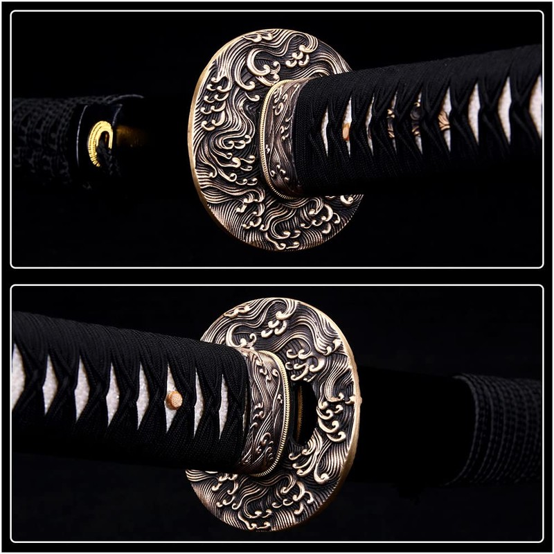 Siwode Katana,Wave Copper Tang, T10 Clay_Tempered, 40-Inchs