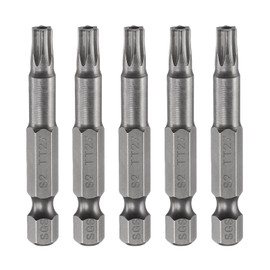 sourcing map 5pcs TT27 Security Torx Head Screwdriver Bit 2" (50mm) Long 1/4" Hex Shank Magnetic Tamper Proof 6 Point Star Screw Driver Drill Bits S2 Steel Hole Tip Industrial Power Tools
