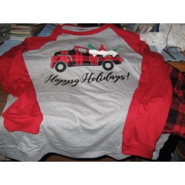 HOLIDAY STYLE MENS CHRISTMAS HOLIDAY PAJAMAS SIZE XLARGE 2PC. PJ.SET RED TRUCK NEW