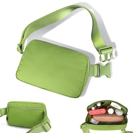 ZOMAKE - Bum Bag for Men Sports, Belt Bag Women's Stylish with Multiple Compartments, Black Waterproof Waist Bag for Travel, Dog Training, Outdoor Activity, Festival, grass green