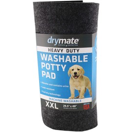 Drymate Heavy Duty Washable Potty Pad, Reusable Black Charcoal Pee Pad for Puppy Training – Absorbent/Waterproof – Protects Surfaces, Contains Liquids (USA Made) (XXL) (29.5 Inches x 48 Inches)