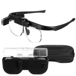 Operitacx Illuminated Magnifier Wipes Suction Strong Magnifying Eye Loupe Magnifier Hands Magnifying with Light Hands Reading Magnifying Wearable Magnifier