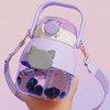 Kids Straw Cup Large Capacity Cute Cartoon Pattern Portable Water