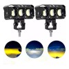 2pzs Faros Auxiliares 3 Modos Doble Color Led Para Auto