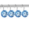 CHICTIE 12pcs Set Clear Big Round Crystal Shower Curtain Hooks