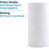 SpiroPure SP-P10-478 5x2.5 10 Micron Spun Melt-Blown Polypropylene Sediment Water