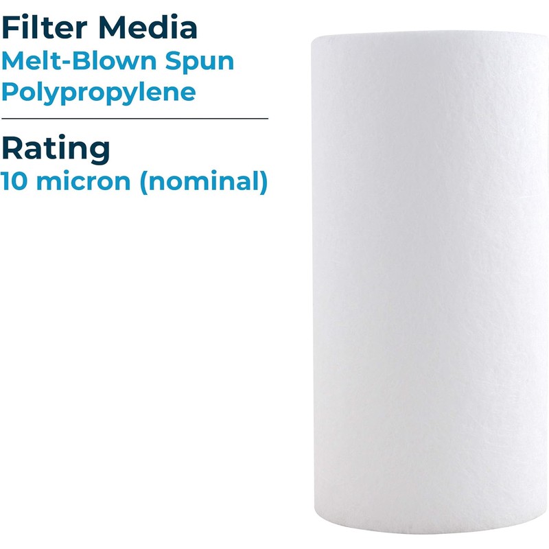 SpiroPure SP-P10-478 5x2.5 10 Micron Spun Melt-Blown Polypropylene Sediment Water