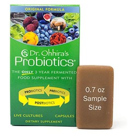Dr. Ohhira's Probiotics Original Formula 30 Caps with Bonus Probiotic-Enhanced Beauty Bar Soap Travel Size 20g - No Refrigeration Supplement for Women Men Kids, 12 Live Strains, Gluten Free