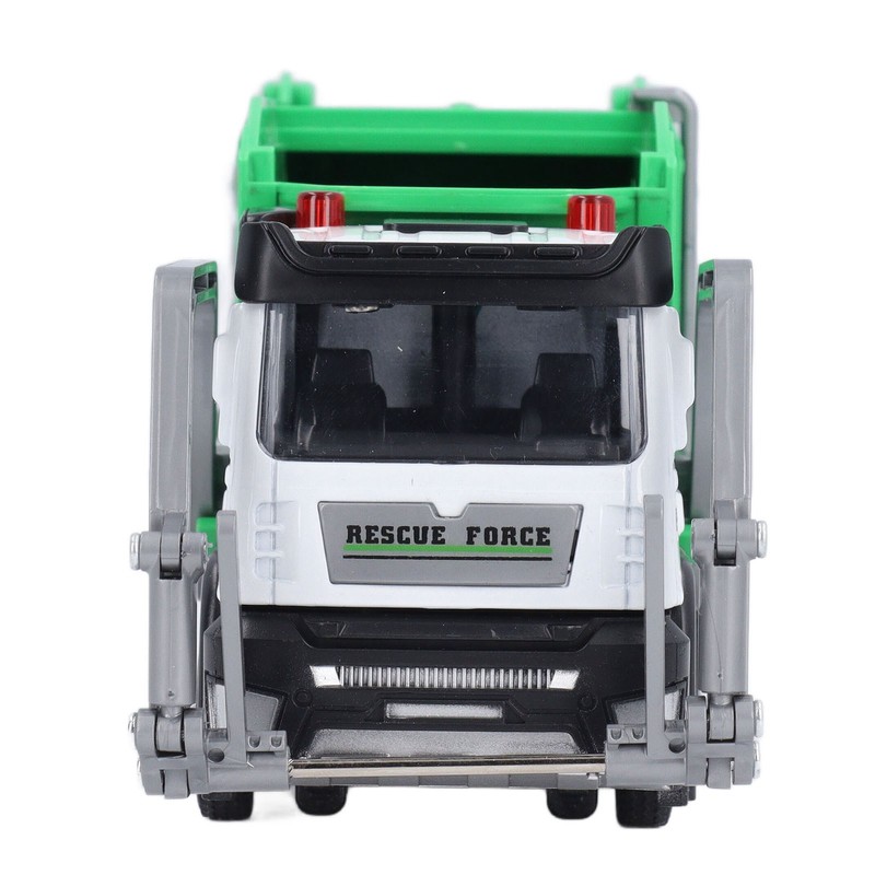 1:32 Garbage Truck Toy with Dumpster 4 Trash Bins Friction
