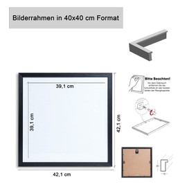 IDEAL TREND KS15 Lifestyle Photo Frame Collage Wall Decoration Poster Wood Effect Colour: Brown Format: 40 x 40 cm