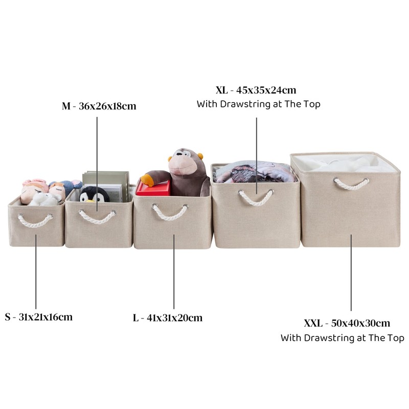 Mangata Fabric Storage Boxes, Storage Baskets for Shelves, 3 Pack