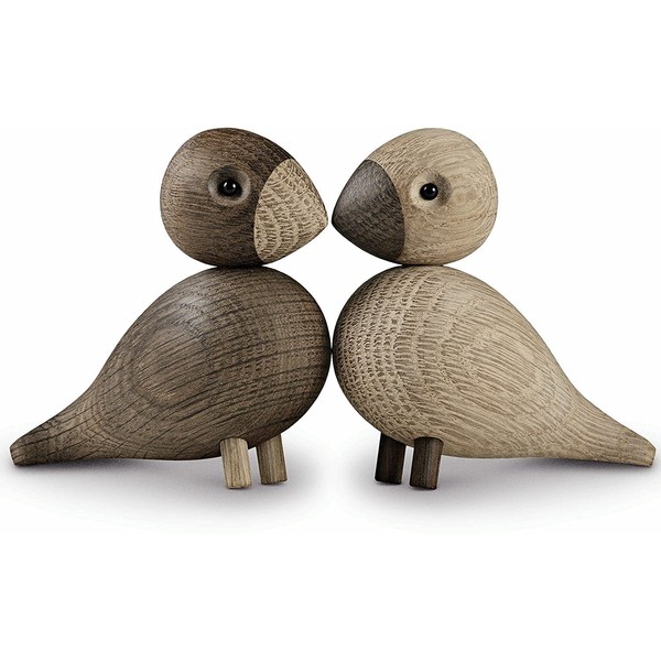 Kay Bojesen Lovebirds 1 Pair of Figures 9 cm Singing Birds Decoration, Wood