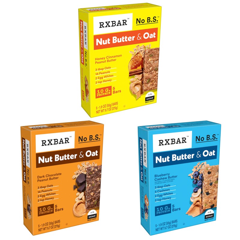 RXBAR Nut Butter and Oat Protein Bars, Protein Snack, Snack