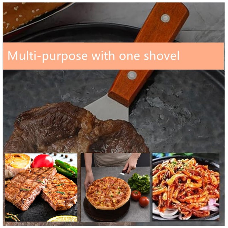 Grill Slant Edge Flat Scraper,Granmagazz 2 Pieces Stainless Steel Grill