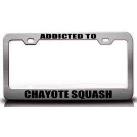 Custom Brother - Addicted to CHAYOTE Squash Food Vegetable Fruit Metal Car SUV Truck License Plate Frame Ch m22