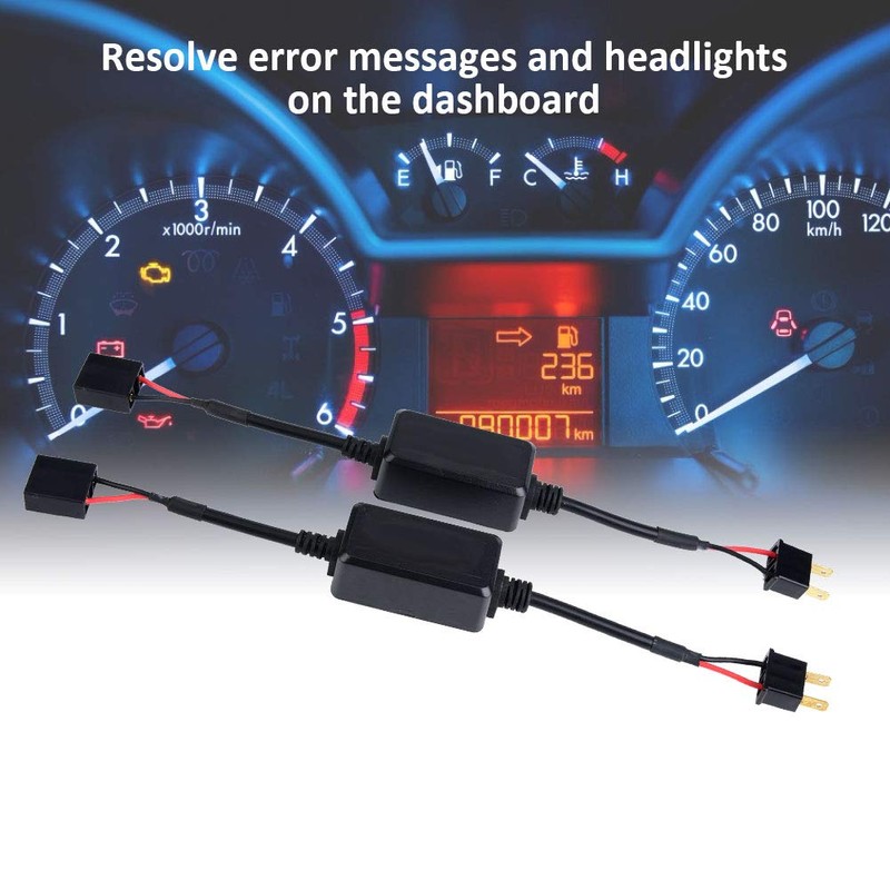 Qiilu 2pcs Car H7 LED Headlight Canbus Decoder Anti Flicker