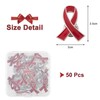 WANDIC Red Ribbon Pin, Pack of 50 Heart Disease Awareness