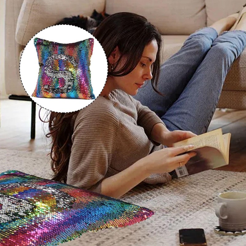 1 Sequin Pillowcase, 1 Felt Bag, Decorative Pillowcase, Rainbow Pillowcase,