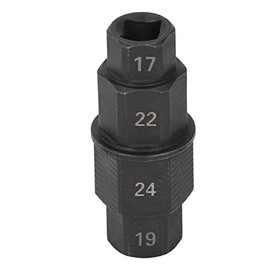 Herramienta de Eje Hexagonal 17/19/22/24 Mm Herramienta de Extracción de Eje de Rueda de Motocicleta Llave de Extracción Especial para Husillo de Rueda Delantera(Negro)
