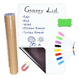 A4 Magnetic Whiteboard with Eraser & 8 Pens – Dry Erase Whiteboard for Home, Office & Kids – Reusable Magnetic Writing Board for Notes, Planning & Learning