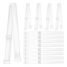 12Pcs Clear Bra Straps, Clear Bra Straps Invisible, Non-Slip Transparent Shoulder Straps 38cm Long, Clear Strap Bra, Soft Adjustable TPU Straps for Female, Strapless Bra Replacement Straps