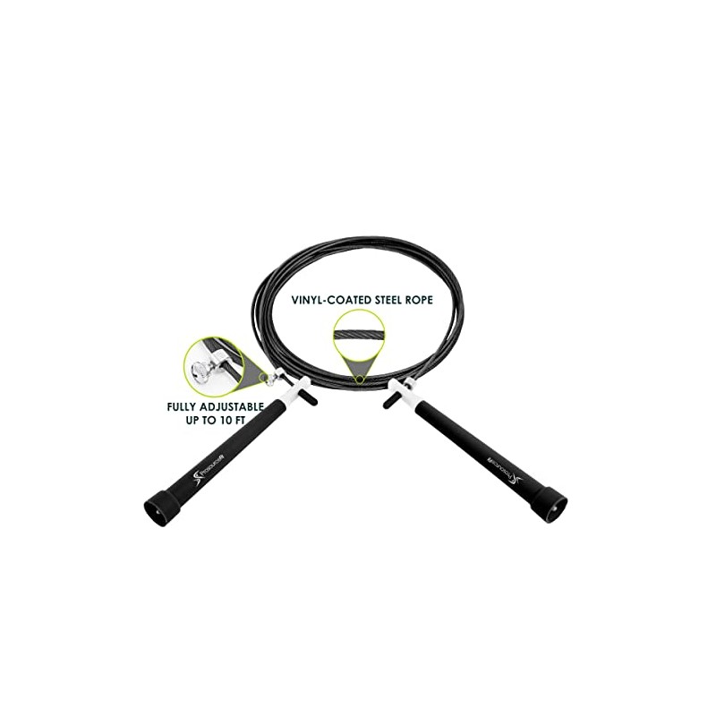 ProsourceFit Speed Jump Rope 10’ Adjustable Length, Super Fast Turning