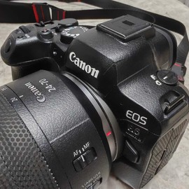 Mebont Anti-Scratch Lens Hood Cover Skin Sticker for Canon EOS R6 Mark II Full Frame Mirrorless Camera Body Protector Film Anti-Wear Skin Protective Decoration and Wear Resistance(Leather Black)