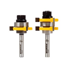 YONICO Router Bits Tongue & Groove Set 3/4-Inch 2 Bit 1/4-Inch Shank 15228q