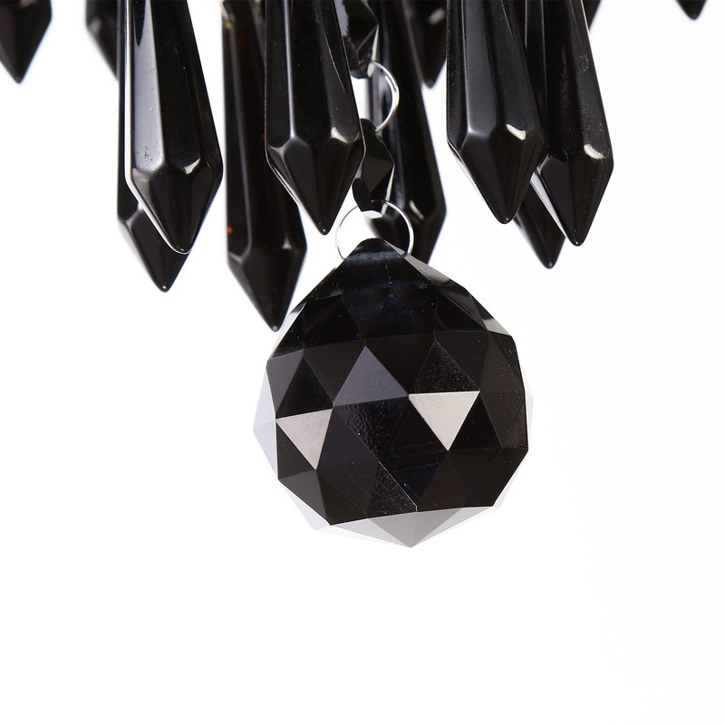 RAYMALUX Mini Chandelier 3 Lights Black Crystal Chandelier Lighting,Elegant Modern
