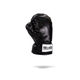 Pins & Aces Boxing Glove Fairway Wood Head Cover - Premium, Hand-Made Classic Boxing Glove Headcover - Funny, Tour Quality Golf Club Cover - Style and Customize Your Golf Bag (Black)