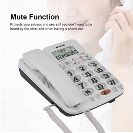 Mavis Laven Corded Telephone with Caller ID, Desk Telephone, Corded Telephone with Two Lines and Hands-Free Function, Speed Dial, Landline for Home Users/Office