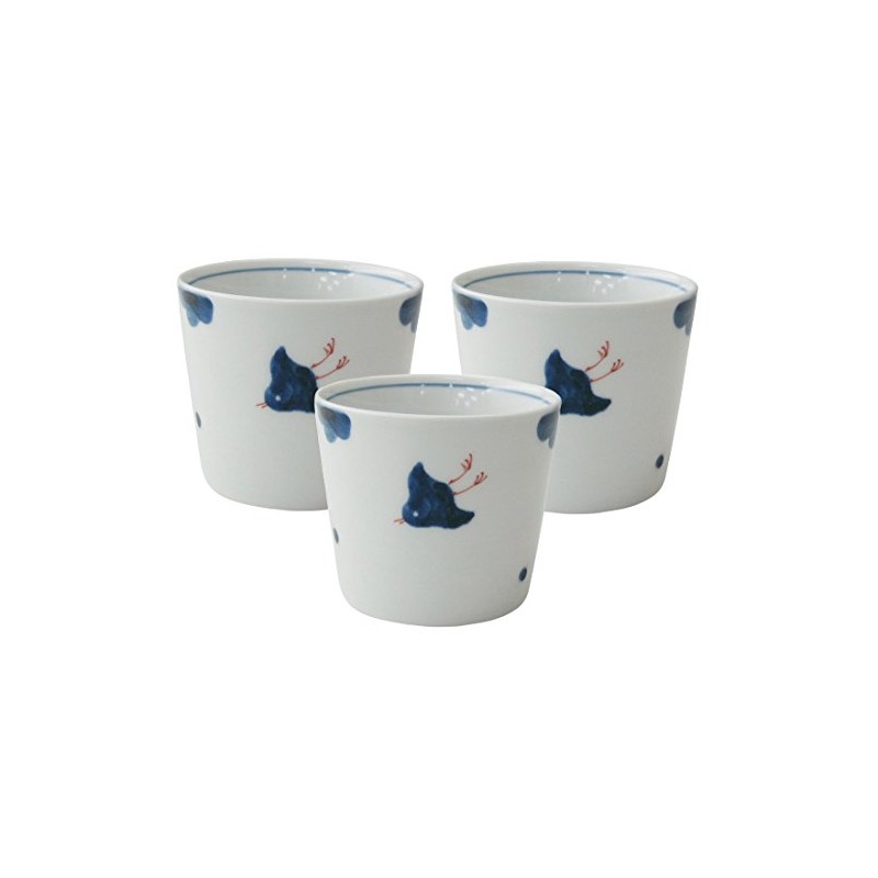 Hasami Ware 323751 Light Ball Kiln Buckwheat Chiyokuchi, 3 Pieces,