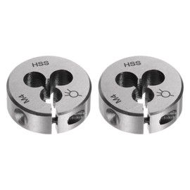 sourcing map 2pcs Round Threading Dies, Metric M4 x 0.7 Thread (Right Hand), Adjustable High Speed Steel (HSS) Screw Cutting Die Repair Tool