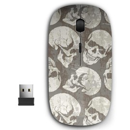 2.4G Ergonomic Portable USB Wireless Mouse for PC, Laptop, Computer, Notebook with Nano Receiver ( Skulls )