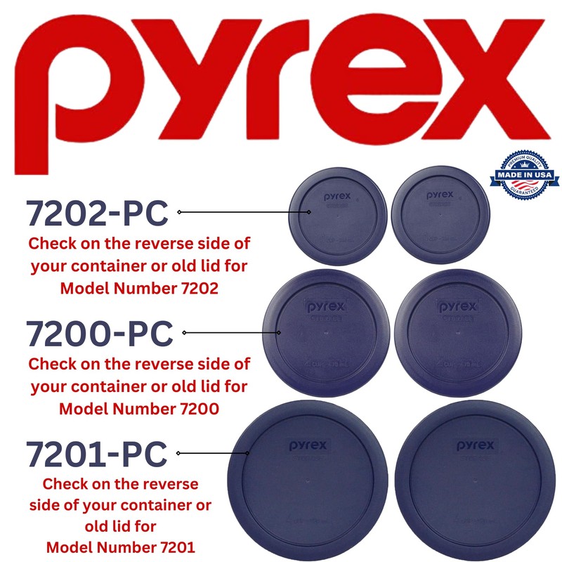Pyrex (2) 7202-PC 1-Cup, (2) 7200-PC 2-Cup, & (2) 7201-PC