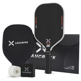 LaucrpRx Pickleball Paddle, T700 Carbon Fiber, 16MM Honeycomb Polypropylene Core, Excellent Grit Roughness Texture, Slender Handle, Grey